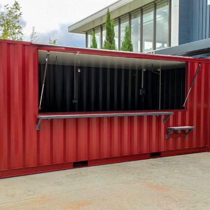 Barra contenedor de 20 pies con gran apertura lateral y toldo