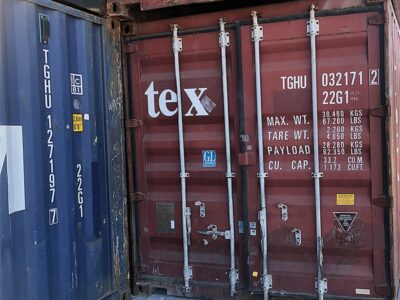 Puertas seguras de contenedor 20 pies usado rojo Textainer