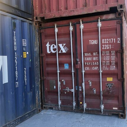 Puertas seguras de contenedor 20 pies usado rojo Textainer