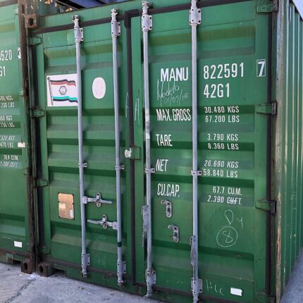 Contenedor marítimo 40 pies usado verde Clase A CW en España