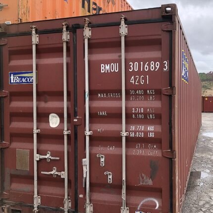 Contenedor marítimo 40 pies usado rojo BEACON Clase A CW en España