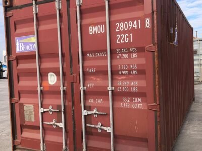 Puertas seguras de contenedor 20 pies usado rojo Beacon