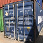 Puertas seguras de contenedor marítimo 20 pies usado azul CMA CGM