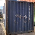 Puertas seguras de contenedor marítimo 20 pies usado azul CMA CGM