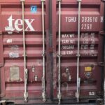Contenedor marítimo 40 pies usado rojo Textainer Clase A CW en España