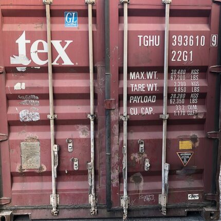 Contenedor marítimo 40 pies usado rojo Textainer Clase A CW en España