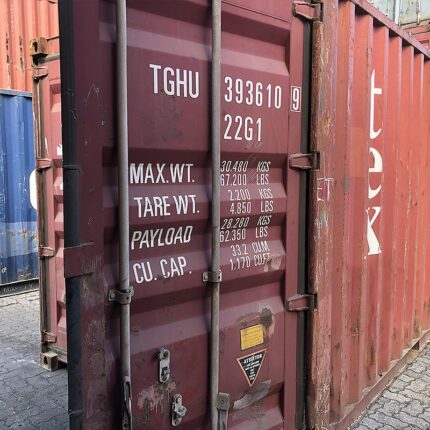 Puertas seguras de contenedor marítimo 40 pies rojo usado Textainer