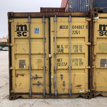 Puertas seguras de contenedor marítimo 20 pies amarillo usado Clase A