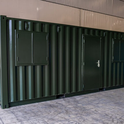 Contenedor oficina 20 pies con dos ventanas exterior personalizable