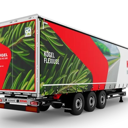 Remolque Kögel FlexiUse con chasis ajustable vista lateral