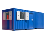 Contenedor 20 pies oficina con ducha, WC y zona de trabajo