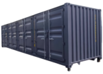 Contenedor marítimo 40 pies con 8 puertas laterales abiertas