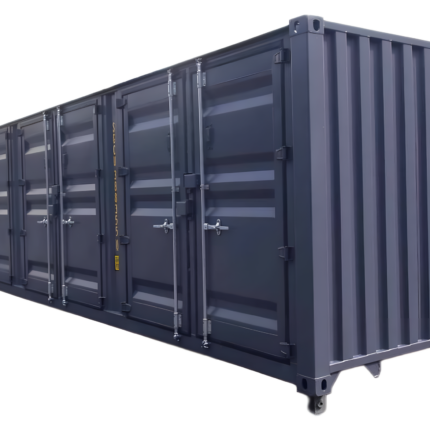 Contenedor marítimo 40 pies con 8 puertas laterales abiertas